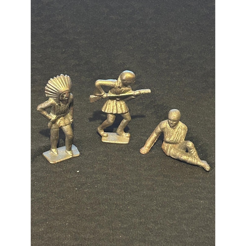 Lot Of 3 Vintage Civil War Figures Unpainted Metal Lead Cast